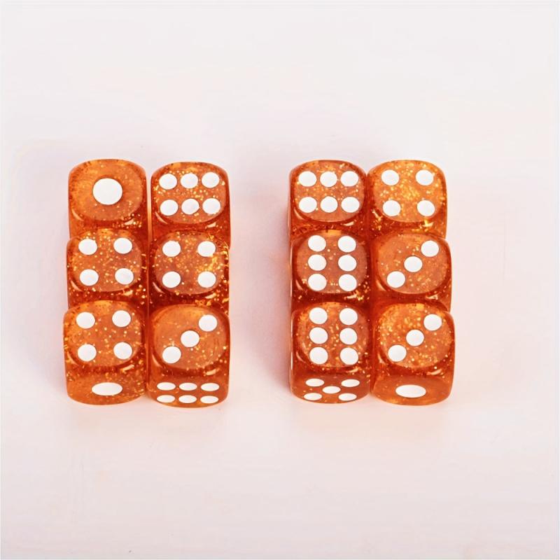 16mm Golden Polyhedral Square Angle Dices With Flannelette Bag
