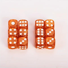 16mm Golden Polyhedral Square Angle Dices With Flannelette Bag