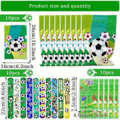 10pcs Soccer Slap Bracelets Mini Soccer Game Soccer Party Favors Bag