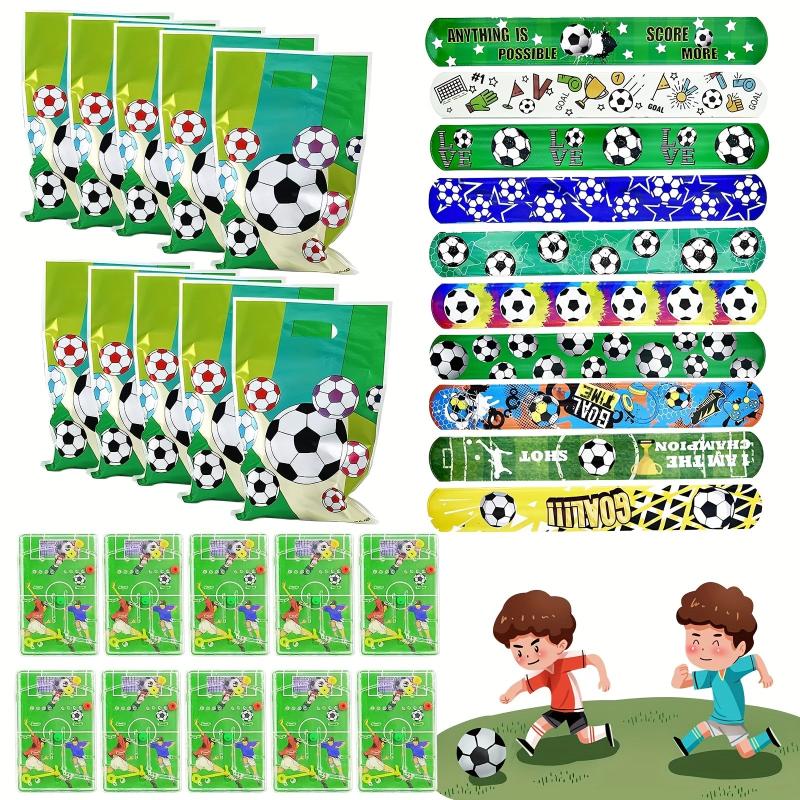 10pcs Soccer Slap Bracelets Mini Soccer Game Soccer Party Favors Bag