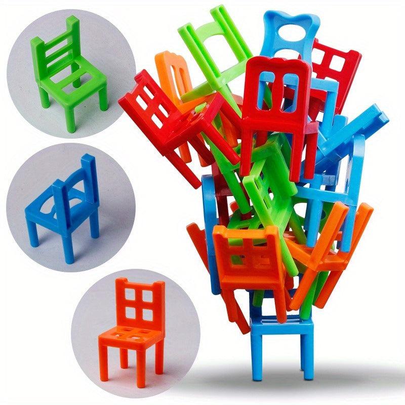 Mini Chair Balance Blocks Assembly Stacking Chairs Set for Family Game