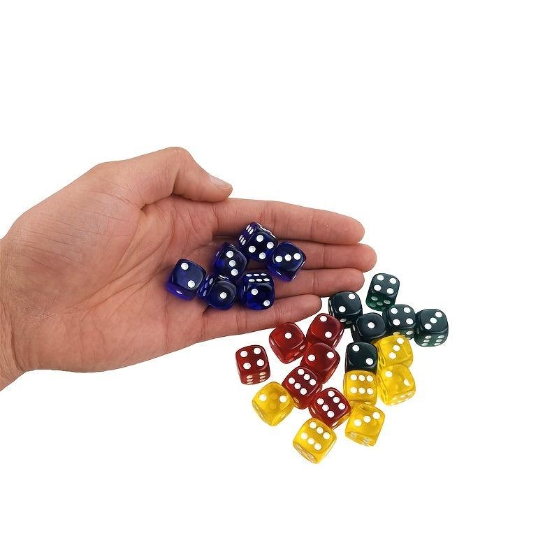 10Pcs 16mm Acrylic Dice Transparent Round Corner Table Games D6 Club