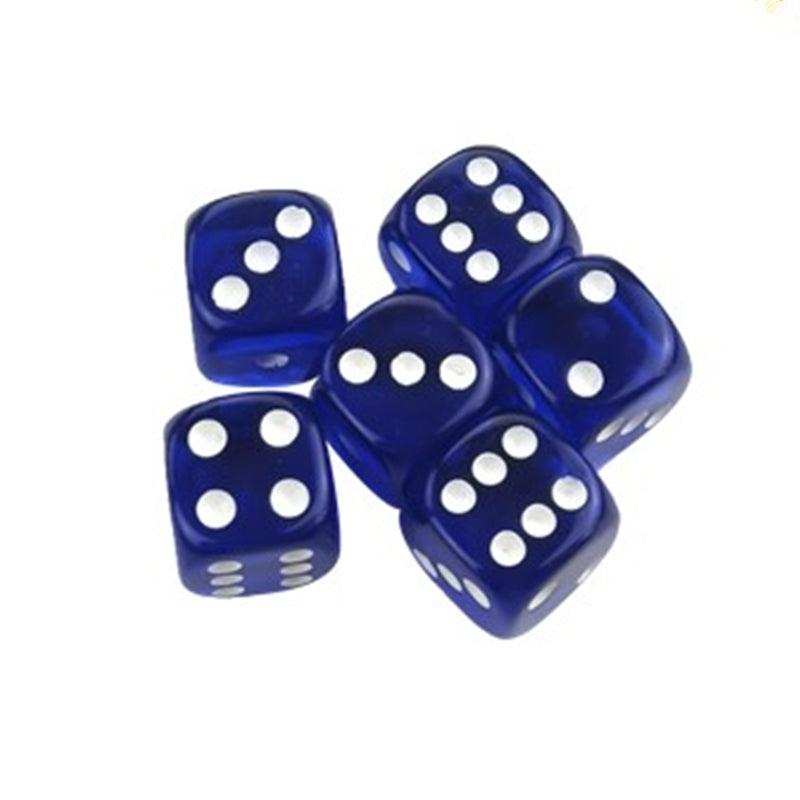 10Pcs 16mm Acrylic Dice Transparent Round Corner Table Games D6 Club