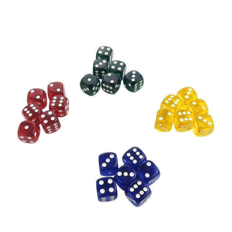 10Pcs 16mm Acrylic Dice Transparent Round Corner Table Games D6 Club