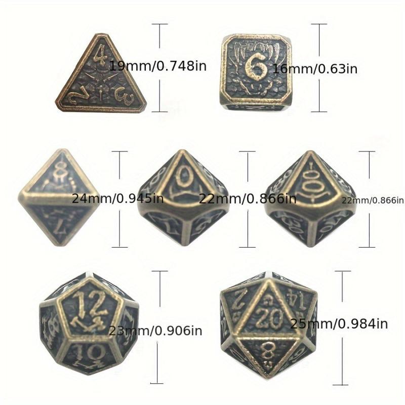 Dragon Scale Metal Copper Green Polyhedral Dice Set