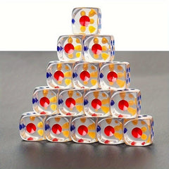 10pcs Colorful Resin Dices Set for Bar Games 14mm Transparent Chess Accessories