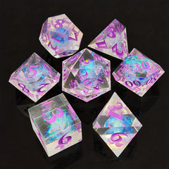 7pcs Resin Confetti Dice Set for Board Game