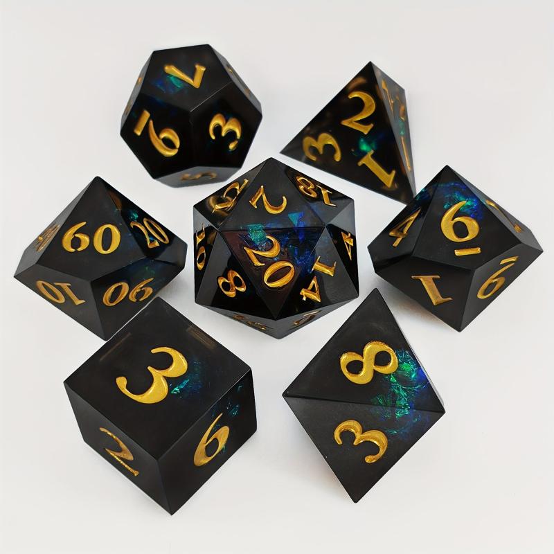 7pcs Resin Confetti Dice Set for Board Game
