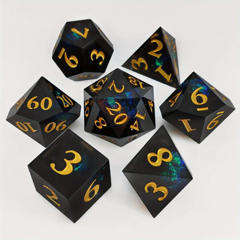 7pcs Resin Confetti Dice Set for Board Game