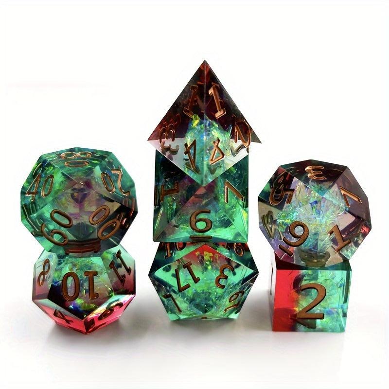 7pcs Resin Polyhedral Dices Running Group Board Game Gift