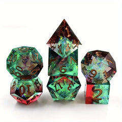 7pcs Resin Polyhedral Dices Running Group Board Game Gift
