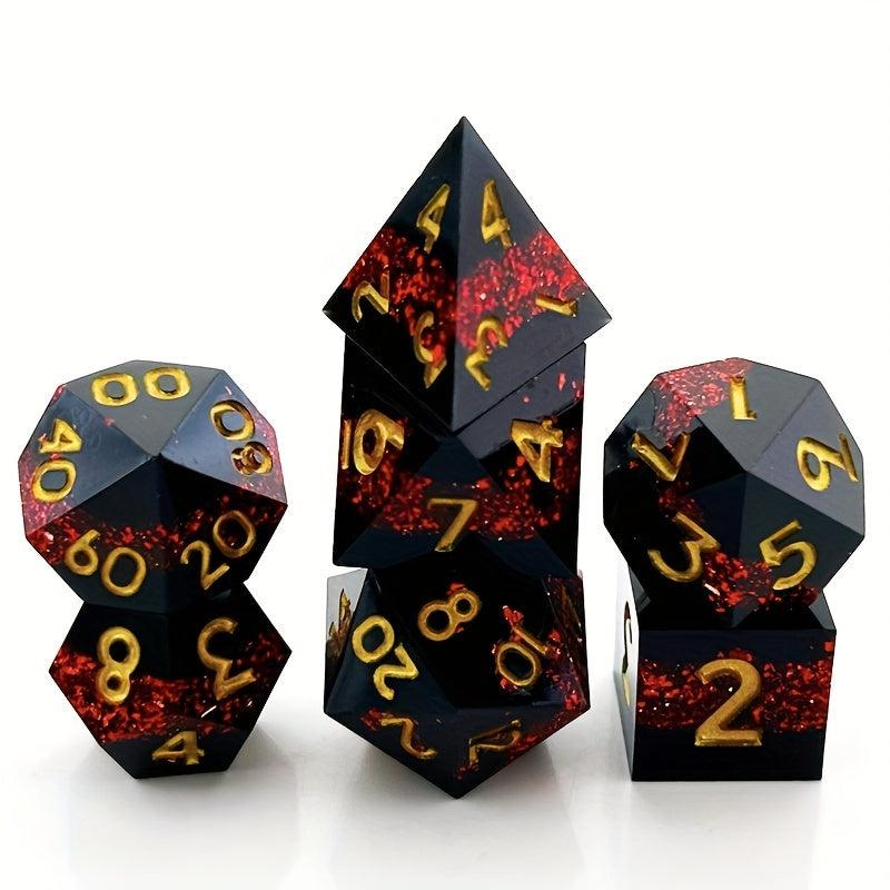7pcs Resin Polyhedral Dices Running Group Board Game Gift