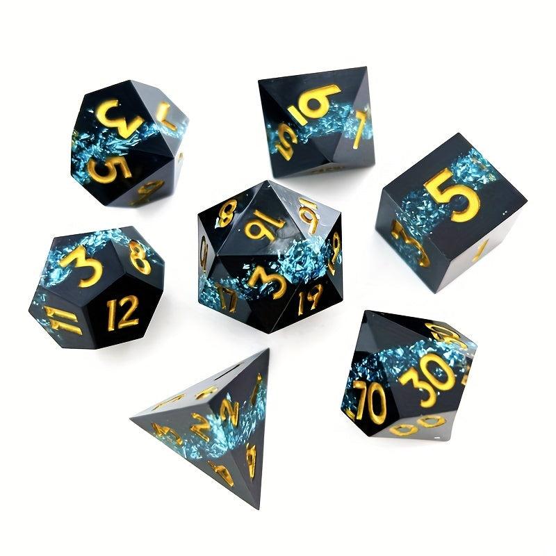 7pcs Resin Polyhedral Dices Running Group Board Game Gift