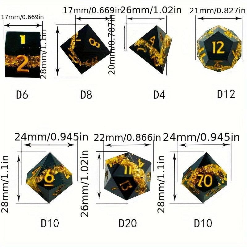7pcs Resin Polyhedral Dices Running Group Board Game Gift