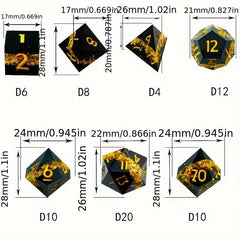 7pcs Resin Polyhedral Dices Running Group Board Game Gift