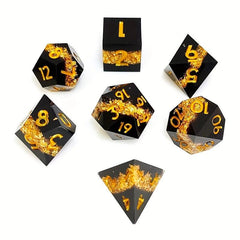 7pcs Resin Polyhedral Dices Running Group Board Game Gift