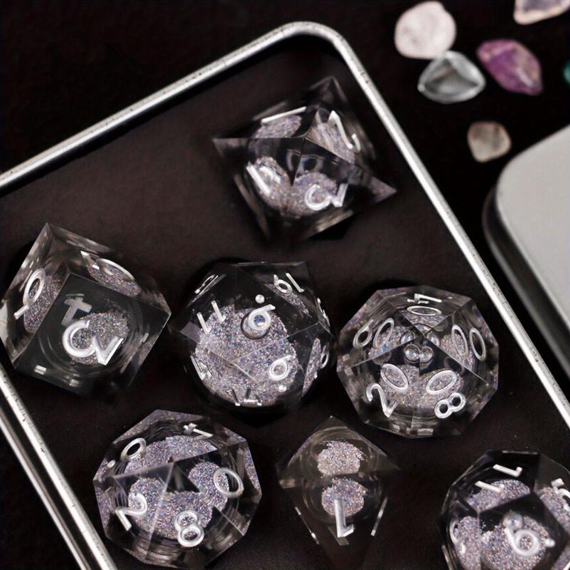 Resin Dice 7 Sets Box Sharp Dice Game Accessories