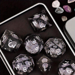Resin Dice 7 Sets Box Sharp Dice Game Accessories