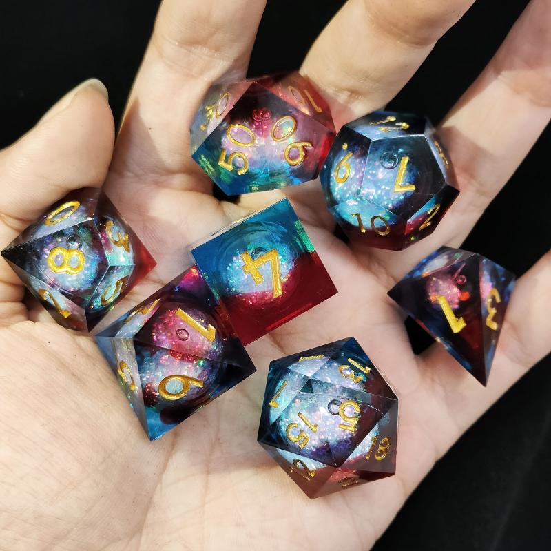 Resin Dice 7 Sets Box Sharp Dice Game Accessories