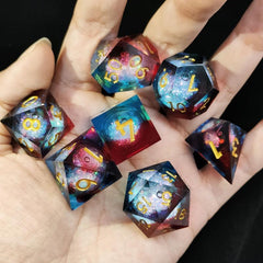 Resin Dice 7 Sets Box Sharp Dice Game Accessories