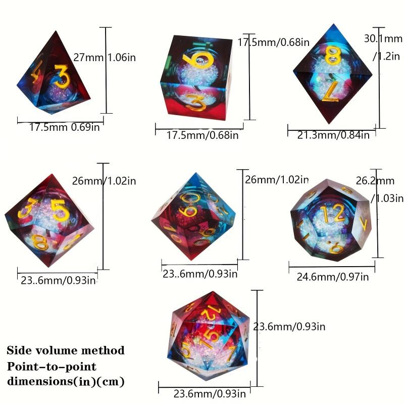 Resin Dice 7 Sets Box Sharp Dice Game Accessories