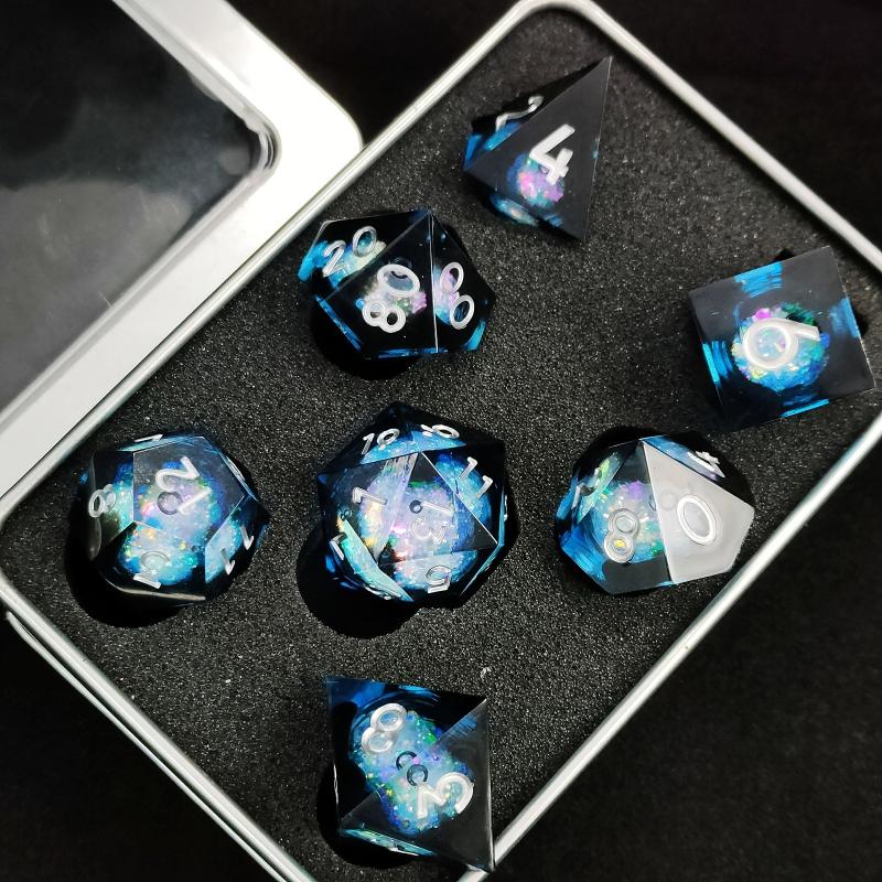 Resin Dice 7 Sets Box Sharp Dice Game Accessories