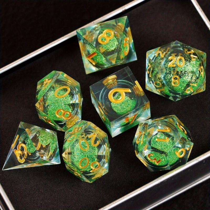 Resin Dice 7 Sets Box Sharp Dice Game Accessories