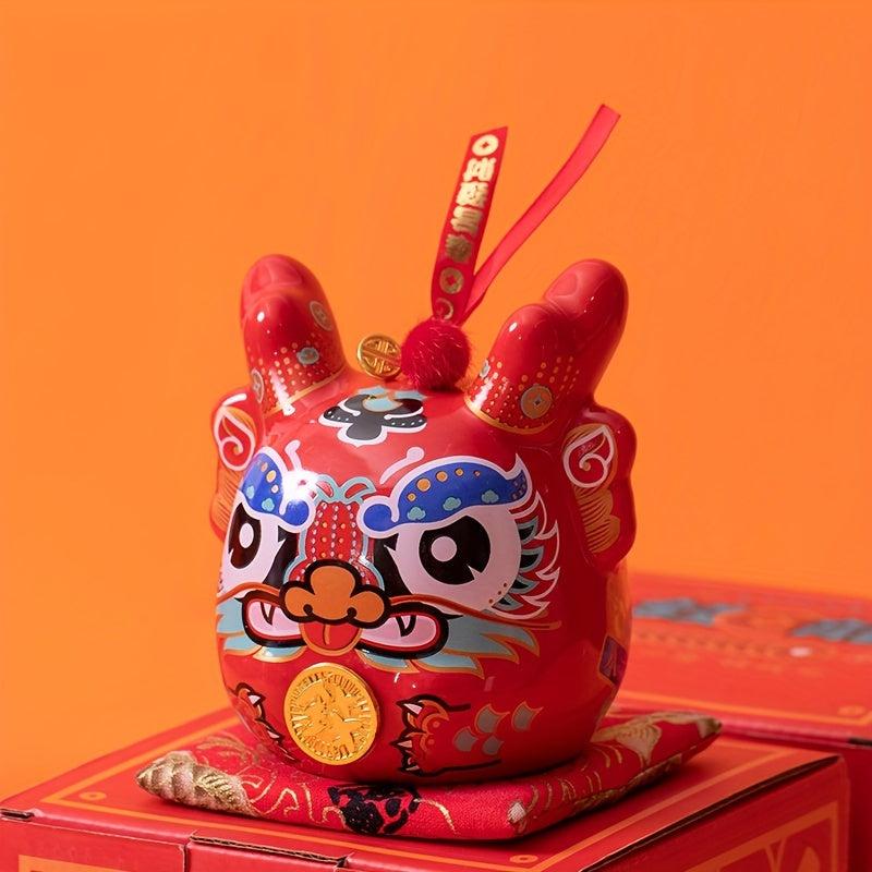 Chinese Dragon Zodiac Dragon Ceramic Piggy Bank Christmas Year Decoration
