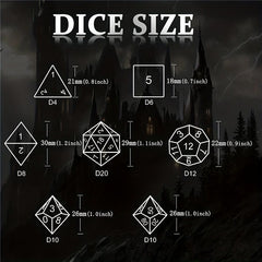 Metal Cutout Dice Seven Eyes Punk Halloween 7 Hollow Polyhedral Dice