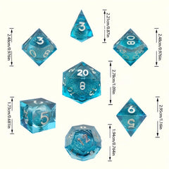 7pcs Resin Quicksand Liquid Polyhedral Dices Board Game