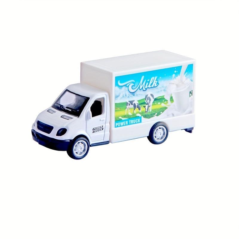 Kids Toy Trucks Set - Milk, Pizza, Fruit Truck