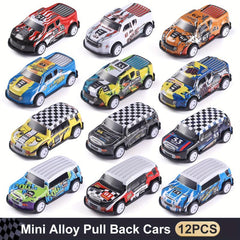 24pc Mini Pull Back Alloy Cars, Assorted Styles