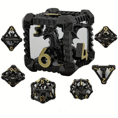 7pcs Metal Hollow Dragon Dice Set for Board Game Gift