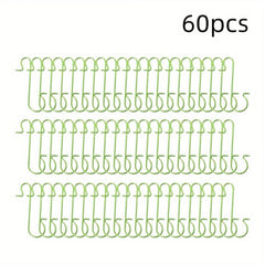 60pcs Christmas Ornament Hooks - Metal Wire Silvery Golden Red Green Hangers