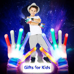 LED Flashing Gloves Light Up Finger Toys Glow Costume Accessories for Kids