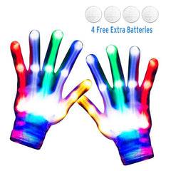 LED Flashing Gloves Light Up Finger Toys Glow Costume Accessories for Kids