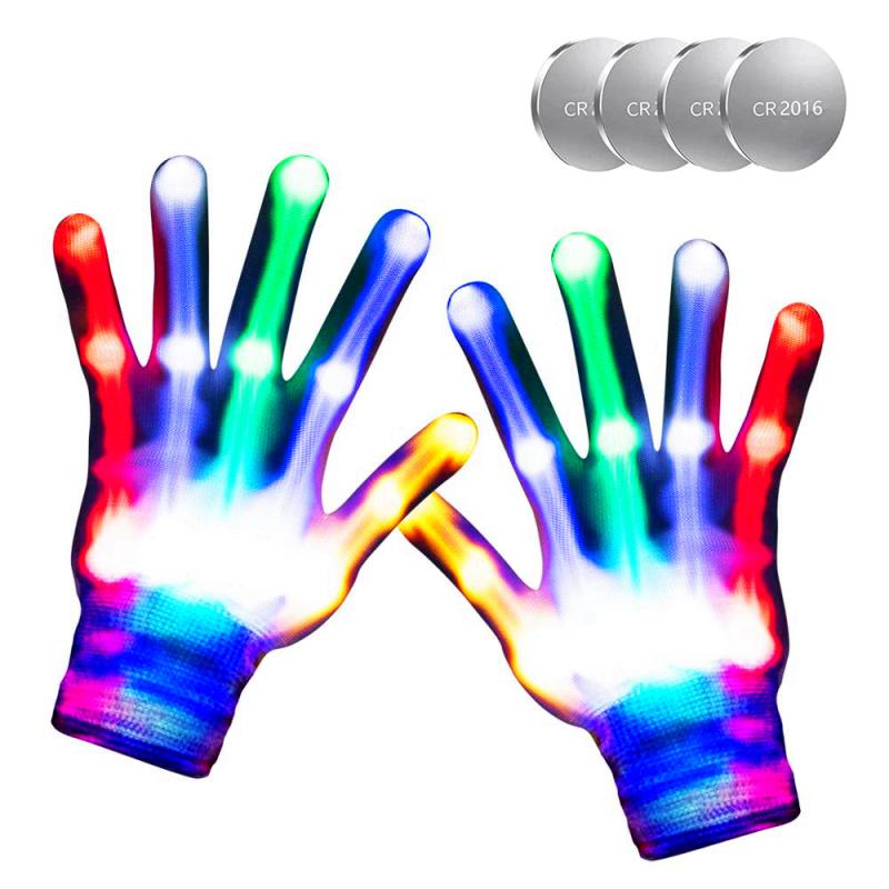 LED Flashing Gloves Light Up Finger Toys Glow Costume Accessories for Kids