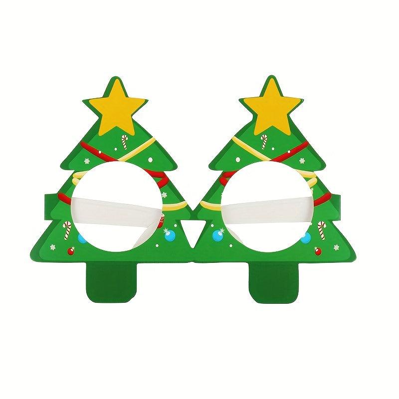 9 Pairs Santa Claus Christmas Tree Elk Paper Glasses Frame Christmas Glasses