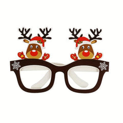 9 Pairs Santa Claus Christmas Tree Elk Paper Glasses Frame Christmas Glasses