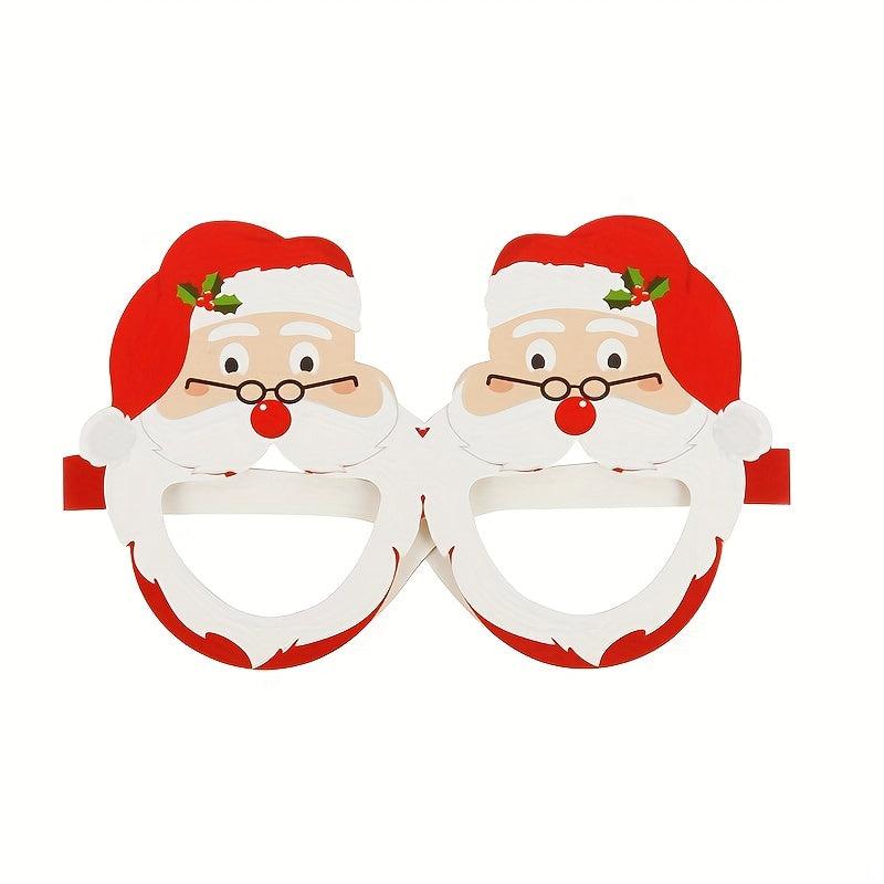 9 Pairs Santa Claus Christmas Tree Elk Paper Glasses Frame Christmas Glasses