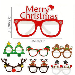 9 Pairs Santa Claus Christmas Tree Elk Paper Glasses Frame Christmas Glasses