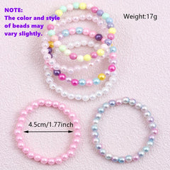6pcs Multicolor Beaded Bracelet Set Party Favors For Birthday