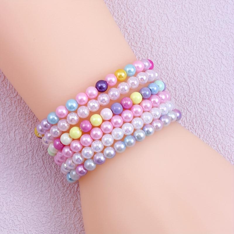6pcs Multicolor Beaded Bracelet Set Party Favors For Birthday