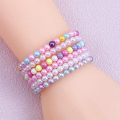 6pcs Multicolor Beaded Bracelet Set Party Favors For Birthday