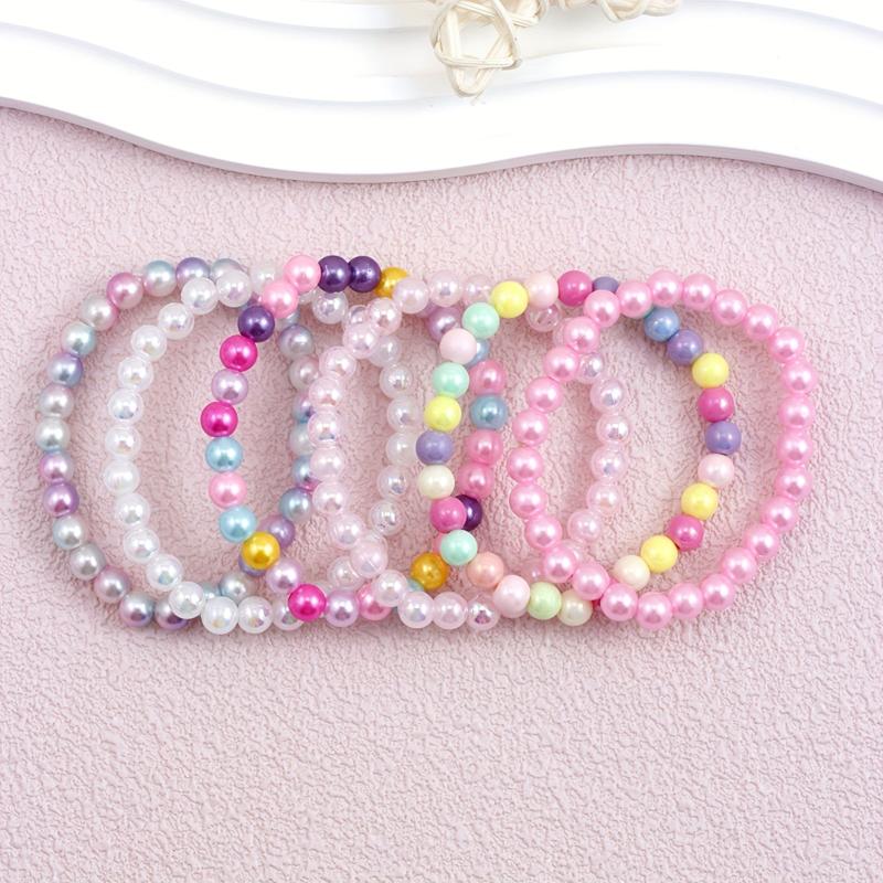 6pcs Multicolor Beaded Bracelet Set Party Favors For Birthday