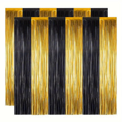 2pcs Golden Laser Foil Fringe Curtains for Graduation Decorations