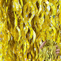 2pcs Wave Tinsel Foil Fringe Curtain Star Print Mermaid Wedding Birthday