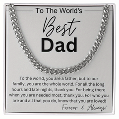Father's Gift Silvery Cuban Necklace Retro Stainless Steel