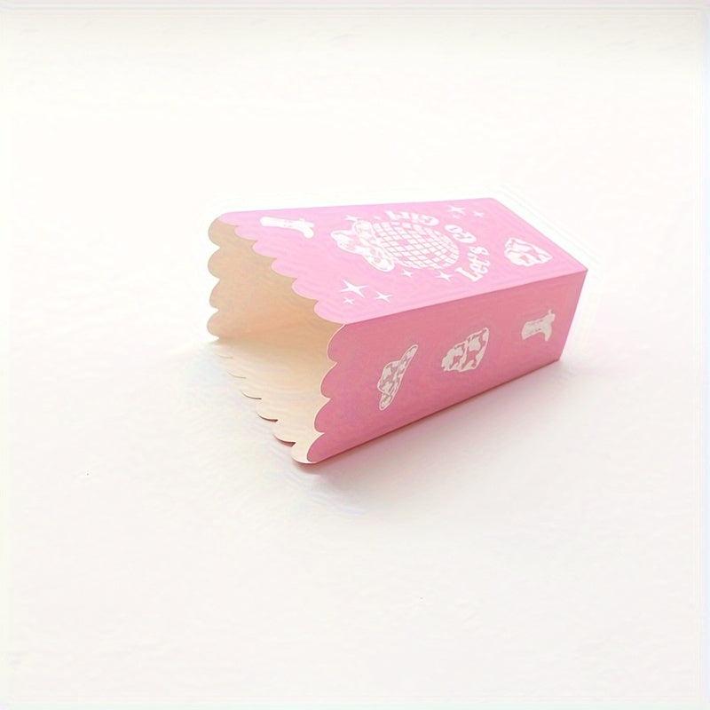 6pcs Pink Disco Cowgirl Movie Night Popcorn Bags