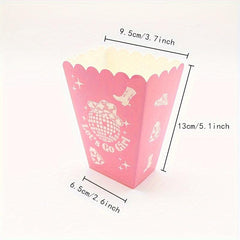 6pcs Pink Disco Cowgirl Movie Night Popcorn Bags